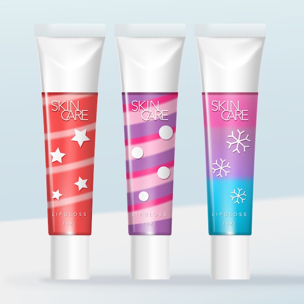 Colección de Navidad o tubo de brillo de labios de temporada con empaque de inyección de brillo de labios Swirl.