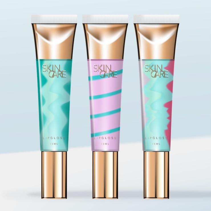 Colección de Navidad o tubo de brillo de labios de temporada con empaque de inyección de brillo de labios Swirl.