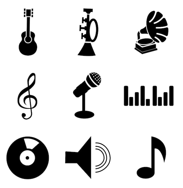 Vector colección de notas musicales