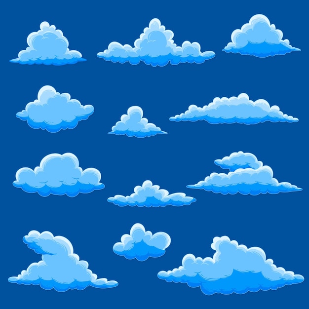 Vector colección nubes dibujadas a mano