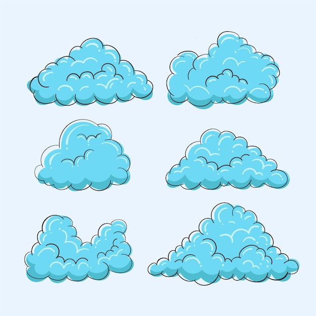 Vector colección nubes dibujadas a mano