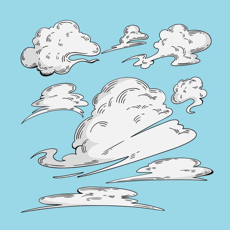 Vector colección de nubes dibujadas a mano