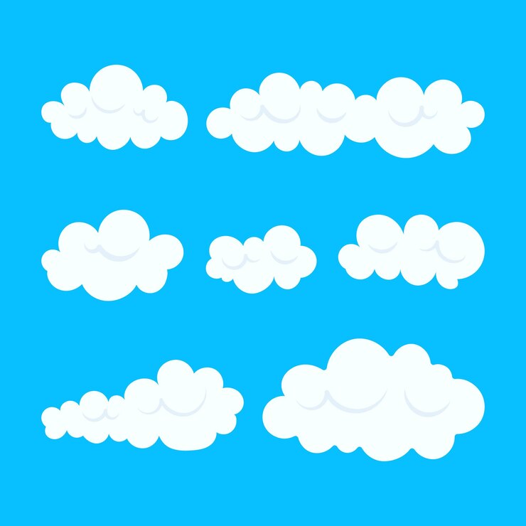 Colección de nubes de dibujos animados