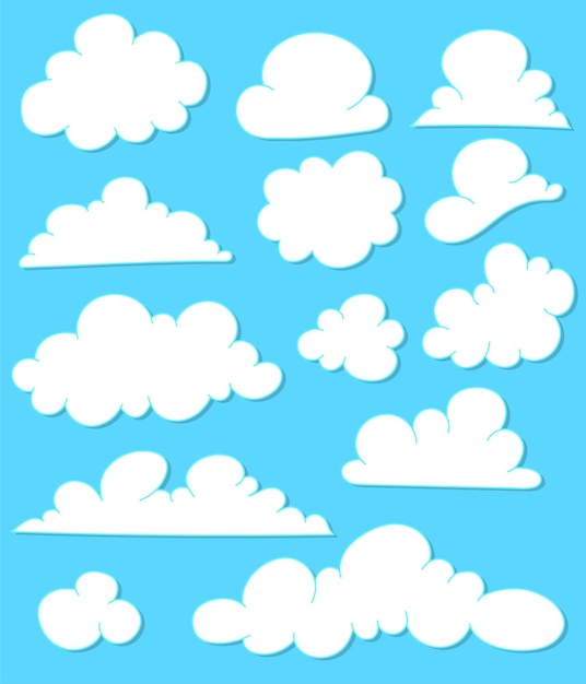 Vector colección de nubes de dibujos animados