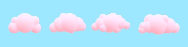 Colección de nubes realistas 3d ilustración vectorial