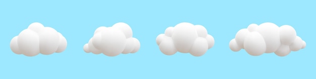 Colección de nubes realistas 3d Ilustración vectorial