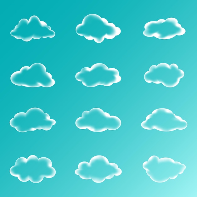 Colección de nubes vectoriales