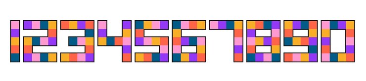 Vector colección de números de estilo retro