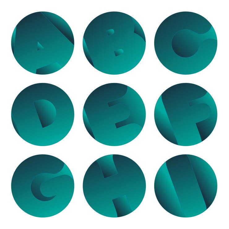 Vector colección de números y letras.