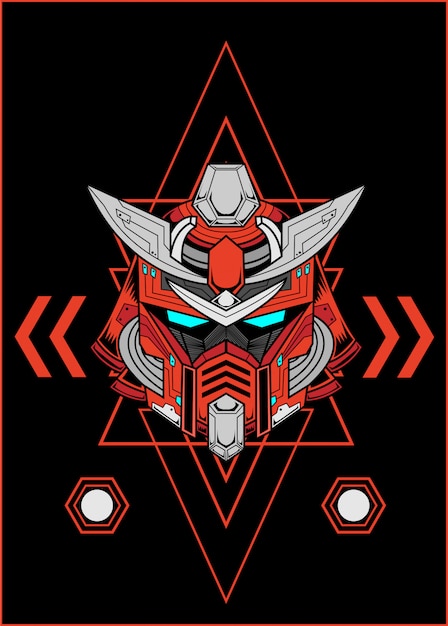 Vector colección de obras de arte gundam evil predator concept line