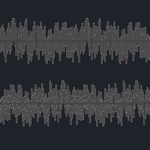 Colección de ondas de sonido en ilustración de vector aislado plano de fondo gris