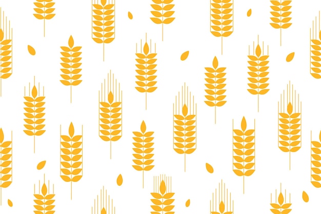 Colección de orejas de trigo maduras doradas Producción de harina de símbolo agrícola Papel de pared, impresión de diseño textil, papel de embalaje