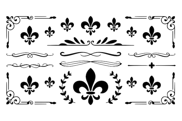 Colección Ornate Fleur de Lis con bordes y divisores de laurel