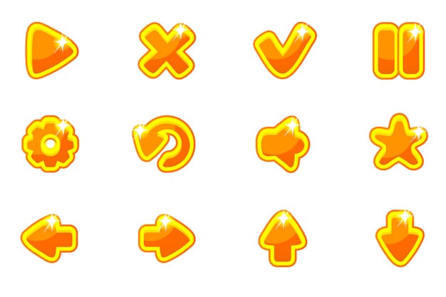 colección de oro set botones de cristal para Ui