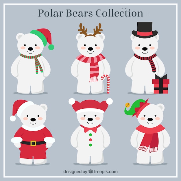 Colección de osos polares navideños