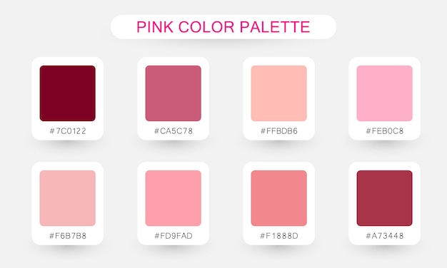 Colección de la paleta de colores rosada vectorial