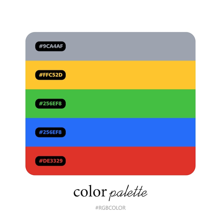 Vector colección de paletas de colores de moda precisa con códigos, perfecta para ilustradores