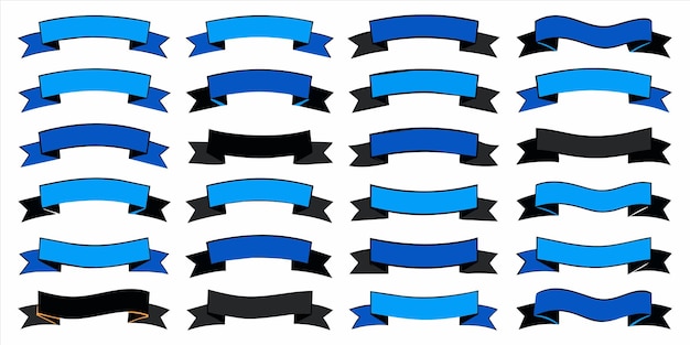 una colección de pancartas azules y negras con las palabras " cinta azul " citadas en ellas