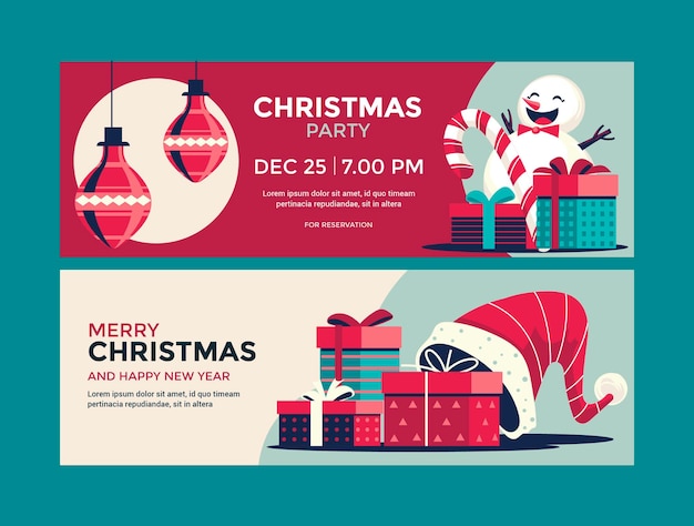 Colección de pancartas de Feliz Navidad para las redes sociales