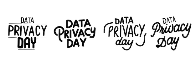 Colección de pancartas de inscripción para el Día de la Privacidad de Datos