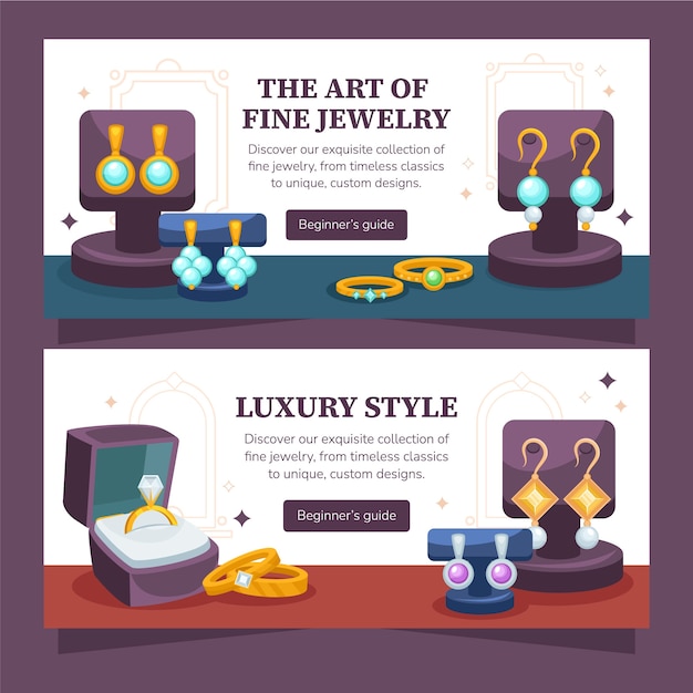 Colección de pancartas de joyas de lujo