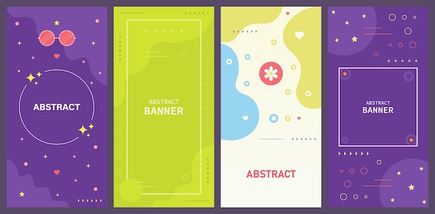 Colección de pancartas verticales abstractas Ilustración vectorial