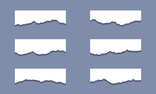 Colección de papel roto blanco vectorial