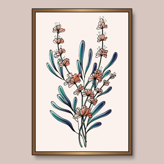 Colección de papel tapiz abstracto de flores dibujadas a mano