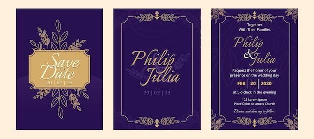 Colección de papelería de bodas indias vectoriales