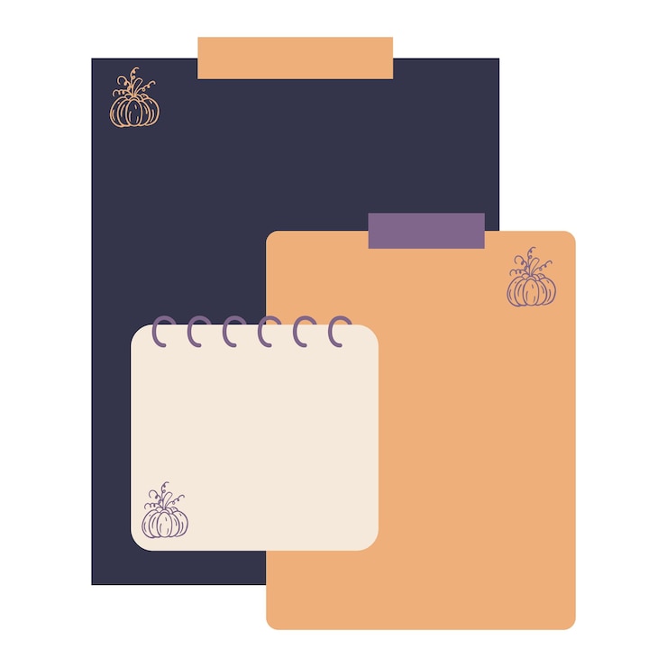 Vector colección de papelería de notas de papel para el diario del planificador