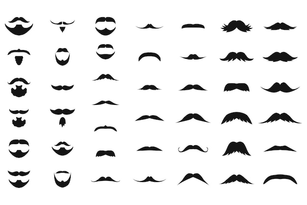 Vector colección de paquetes de bigote