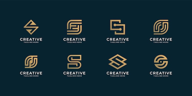 Colección de paquetes de diseño de logotipo letra s para empresa de marca.