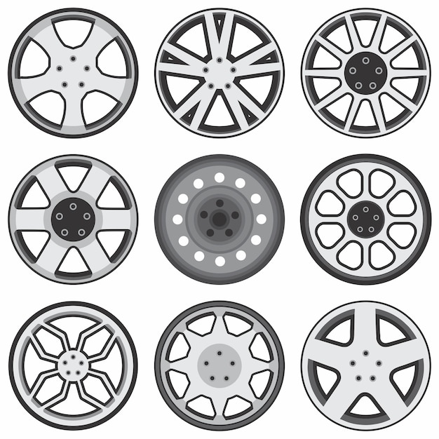 colección de paquetes de vectores de llantas de aleación