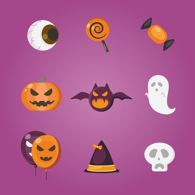 Colección de paquetes vectoriales de elementos de Halloween