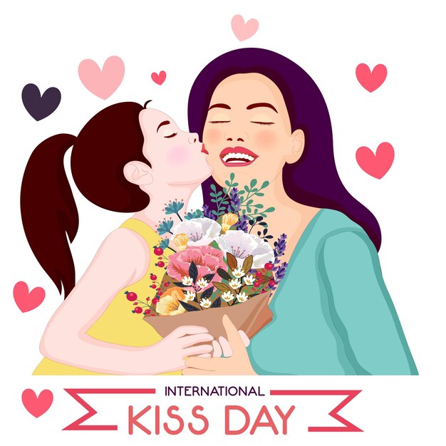 Colección pareja abrazada san valentín Vector Gratis feliz día del beso