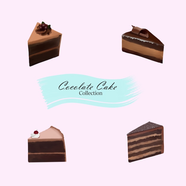 Colección de pastel de chocolate Pintura digital