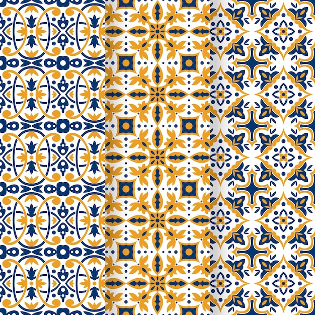 Colección de patrones árabes planos