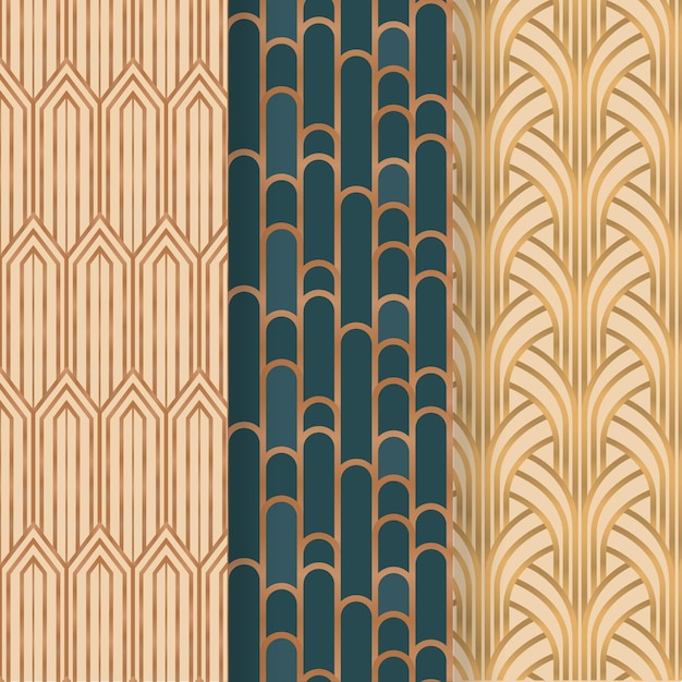 Vector colección de patrones art deco