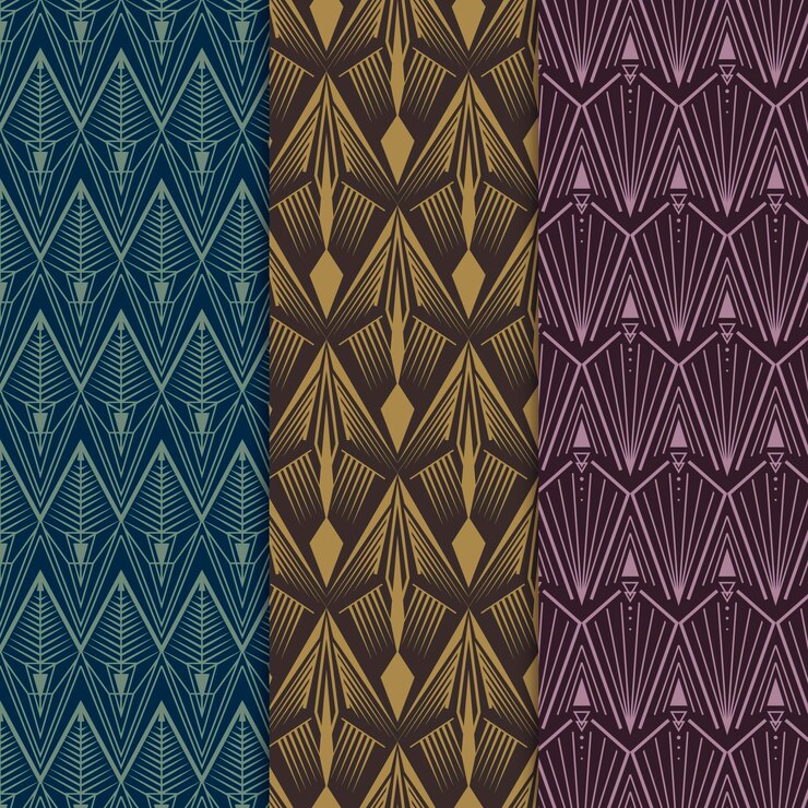 Vector colección de patrones art deco