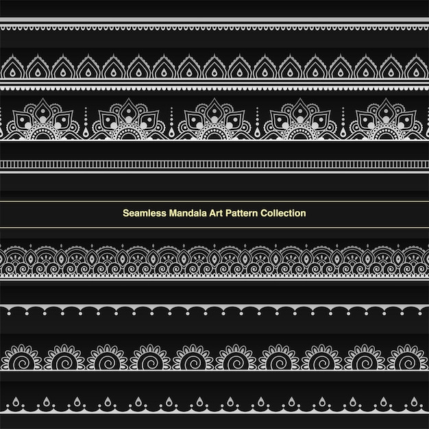 Colección de patrones artísticos de Mandala sin costuras