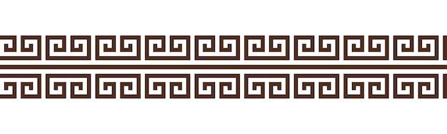 Colección de patrones de borde sin costuras de llave griega Decorativo antiguo meandro Ornamento de Grecia