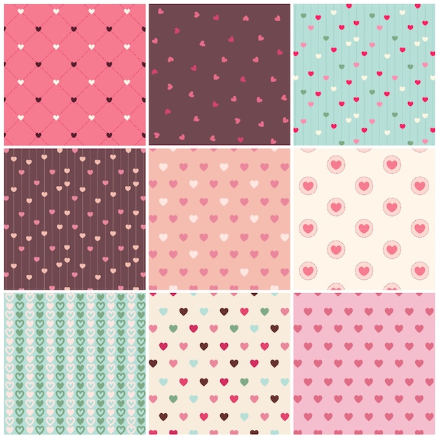 Colección de patrones de corazón de día de San Valentín