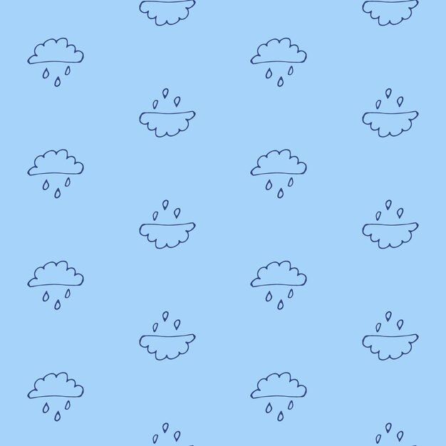 Colección de patrones sin costuras para niños diseñado por Doodle con Sun Cloud Rainbow o Star