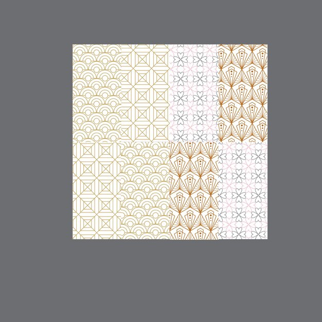 Colección de patrones sin costuras de tartan pastel a cuadros de control Conjunto de 6 patrones Kawaii de fondo colorido