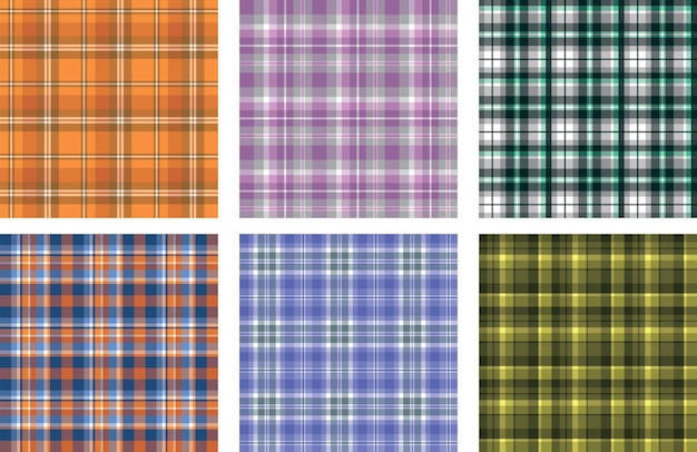 Colección de patrones de cuadros de varios colores