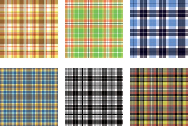 Colección de patrones de cuadros de varios colores