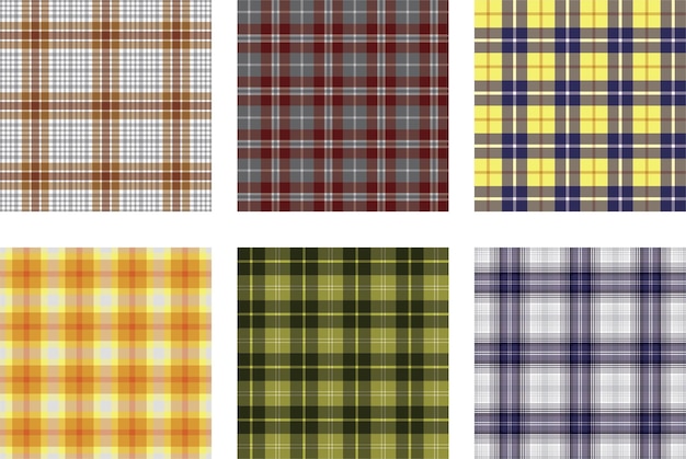 Colección de patrones de cuadros de varios colores