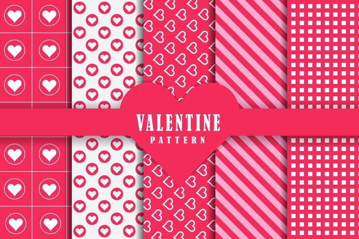 Vector colección de patrones de diseño plano del día de san valentín
