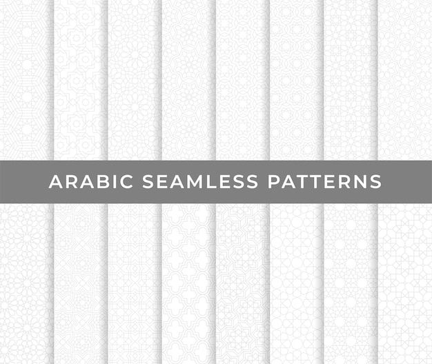 colección de patrones sin fisuras árabes con estilo de adorno árabe y turco ramadan kareem