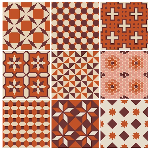 Colección de patrones sin fisuras - Azulejo Vintage